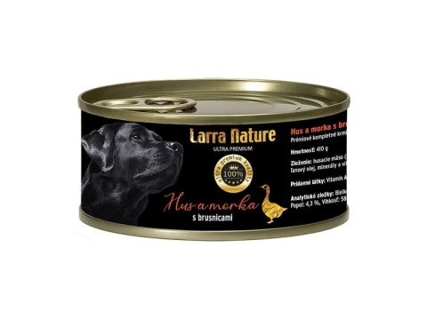 Larra Nature Mokra Karma dla Psów z Gęsią, Indykiem i Żurawiną 410 g